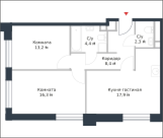 3-комнатная квартира в ЖК Город Счастья на 11 этаже в 5 секции. Сдача в 2 кв. 2019 г.