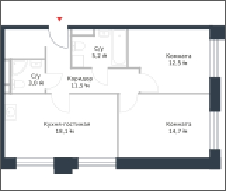 3-комнатная квартира в ЖК Котельнические высотки на 9 этаже в 5 секции. Сдача в 1 кв. 2019 г.
