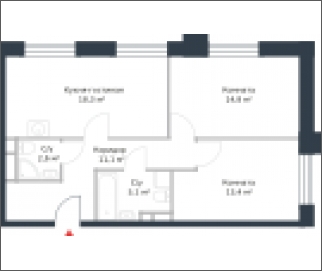 2-комнатная квартира в ЖК Котельнические высотки на 5 этаже в 7 секции. Сдача в 1 кв. 2019 г.