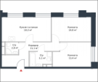 2-комнатная квартира с отделкой в ЖК Европейский квартал на 1 этаже в 8 секции. Сдача в 4 кв. 2025 г.
