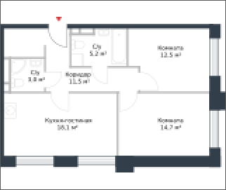 1-комнатная квартира в ЖК Котельнические высотки на 13 этаже в 7 секции. Сдача в 1 кв. 2019 г.