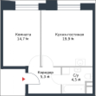 1-комнатная квартира в ЖК Котельнические высотки на 15 этаже в 4 секции. Сдача в 1 кв. 2019 г.