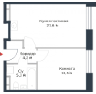 2-комнатная квартира в ЖК город-парк Переделкино Ближнее на 9 этаже в 4 секции. Сдача в 1 кв. 2025 г.