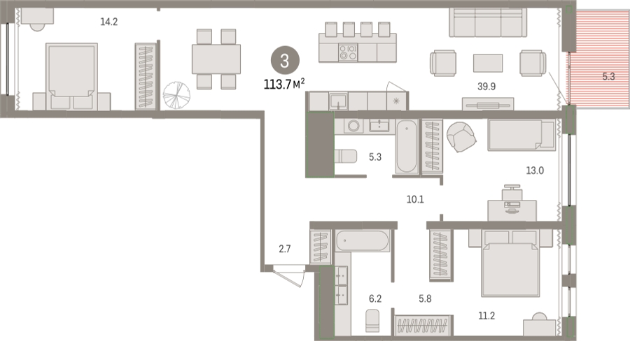 2-комнатная квартира в ЖК Город Счастья на 16 этаже в 1 секции. Сдача в 2 кв. 2019 г.
