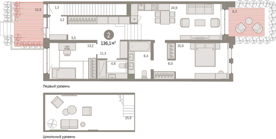 2-комнатная квартира в ЖК Котельнические высотки на 7 этаже в 1 секции. Сдача в 1 кв. 2019 г.