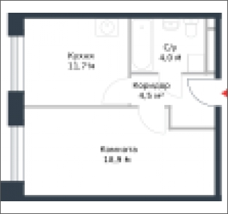 2-комнатная квартира с отделкой в ЖК Кварталы 21/19 на 2 этаже в 1 секции. Сдача в 2 кв. 2023 г.