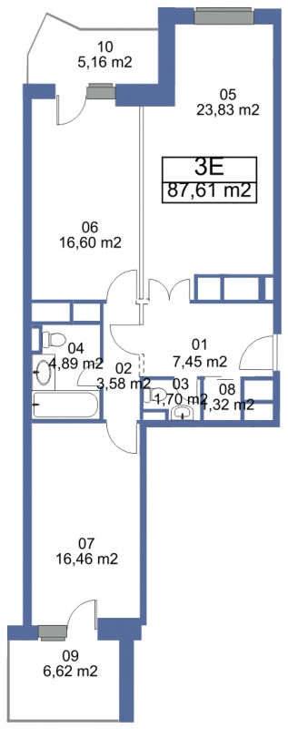2-комнатная квартира с отделкой в ЖК Маяк на 33 этаже в 1 секции. Сдача в 2 кв. 2019 г.