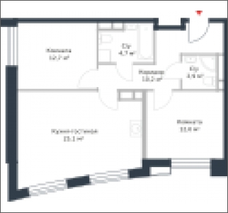 2-комнатная квартира в ЖК Котельнические высотки на 9 этаже в 2 секции. Сдача в 1 кв. 2019 г.