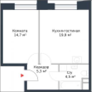 1-комнатная квартира в ЖК Котельнические высотки на 11 этаже в 7 секции. Сдача в 1 кв. 2019 г.