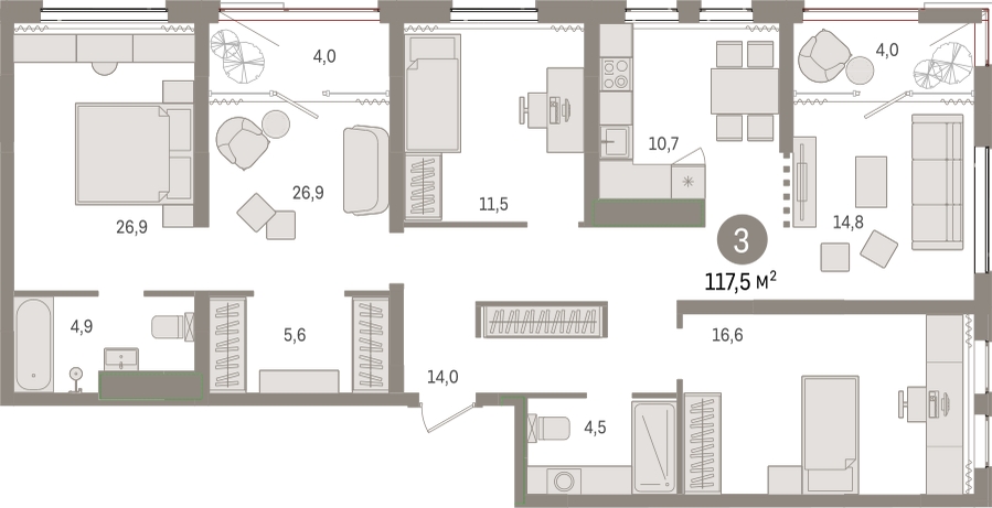 2-комнатная квартира с отделкой в ЖК Европейский квартал на 17 этаже в 2 секции. Сдача в 2 кв. 2024 г.