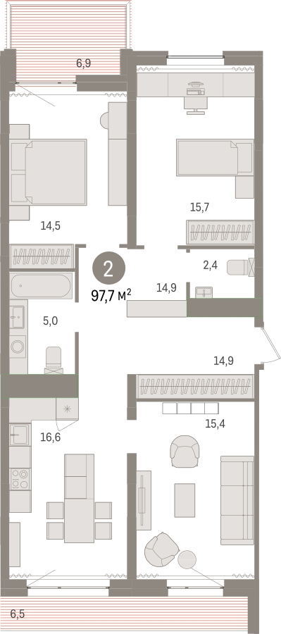 1-комнатная квартира в ЖК Котельнические высотки на 15 этаже в 2 секции. Сдача в 1 кв. 2019 г.