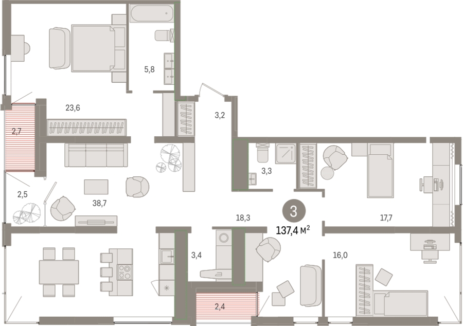 2-комнатная квартира в ЖК Котельнические высотки на 11 этаже в 4 секции. Дом сдан.