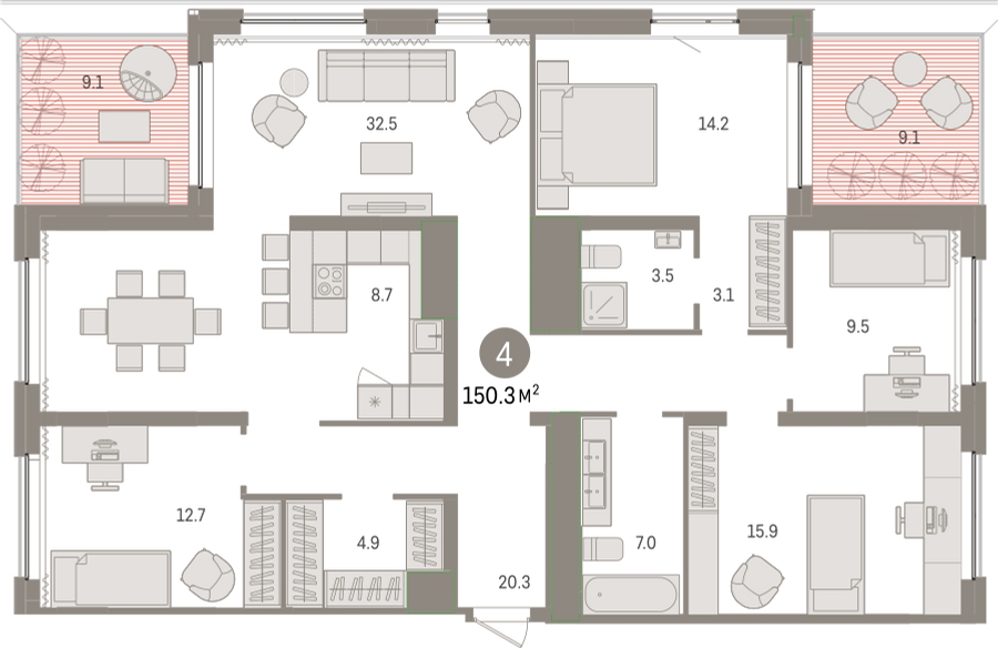 3-комнатная квартира в ЖК Ривер парк на 5 этаже в 2 секции. Дом сдан.