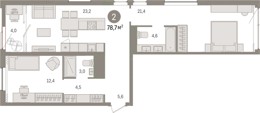 3-комнатная квартира в ЖК Ривер парк на 2 этаже в 1 секции. Дом сдан.
