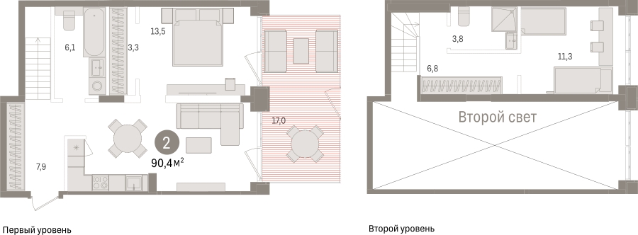 2-комнатная квартира в ЖК Новин на 16 этаже в 7 секции. Сдача в 1 кв. 2024 г.
