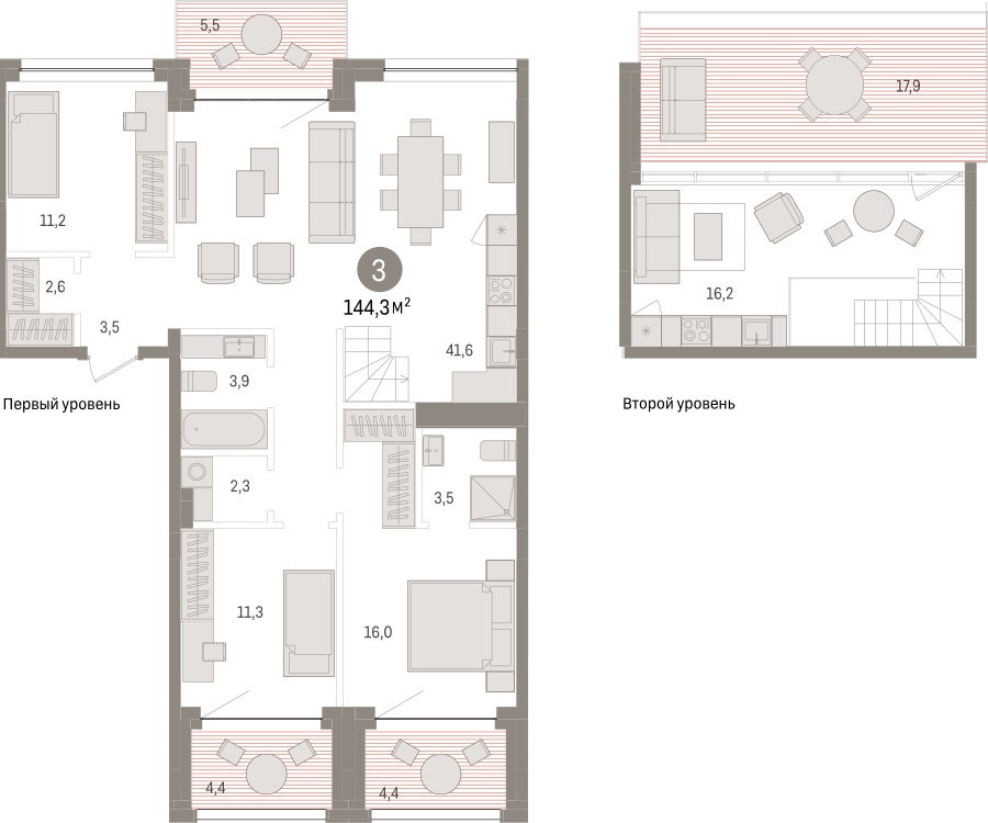 3-комнатная квартира с отделкой в ЖК Новин на 15 этаже в 7 секции. Сдача в 2 кв. 2024 г.