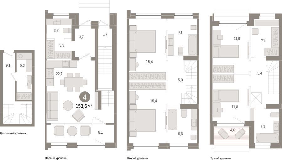 3-комнатная квартира с отделкой в ЖК Европейский квартал на 7 этаже в 7 секции. Сдача в 4 кв. 2025 г.
