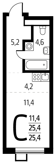 1-комнатная квартира в ЖК Новый Зеленоград на 5 этаже в 1 секции. Сдача в 1 кв. 2023 г.