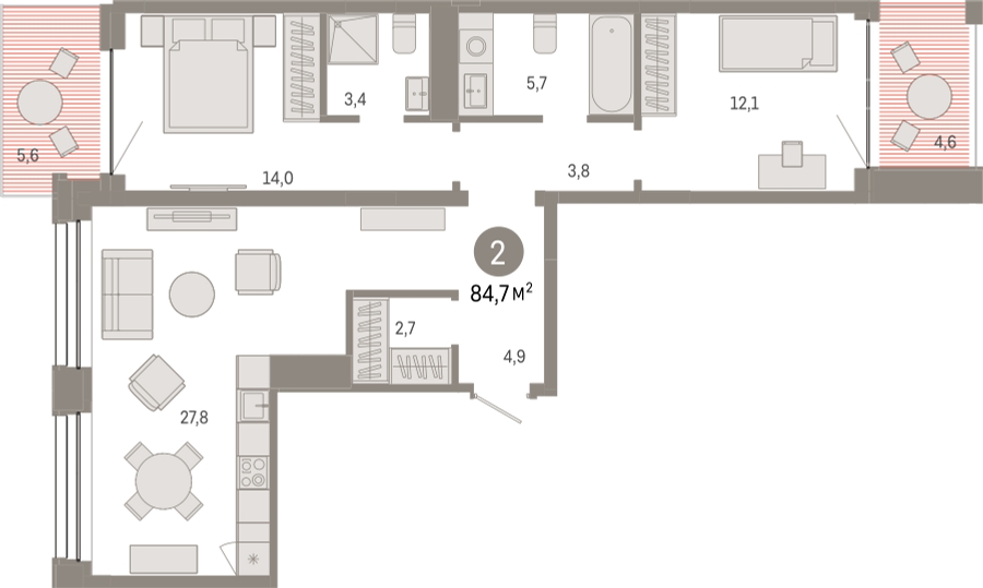 1-комнатная квартира в ЖК Котельнические высотки на 17 этаже в 2 секции. Дом сдан.