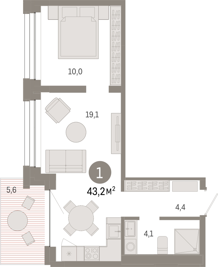 4-комнатная квартира с отделкой в ЖК Европейский квартал на 1 этаже в 9 секции. Сдача в 4 кв. 2025 г.