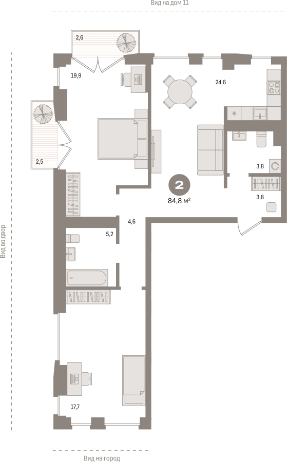 2-комнатная квартира в ЖК Ривер парк на 2 этаже в 2 секции. Дом сдан.