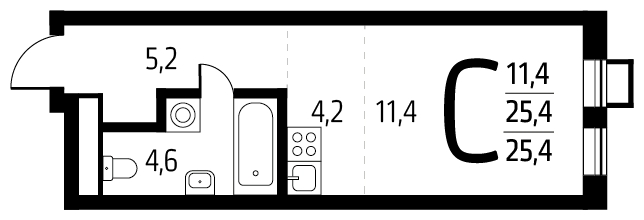 3-комнатная квартира в ЖК Новый Зеленоград на 6 этаже в 1 секции. Сдача в 1 кв. 2023 г.