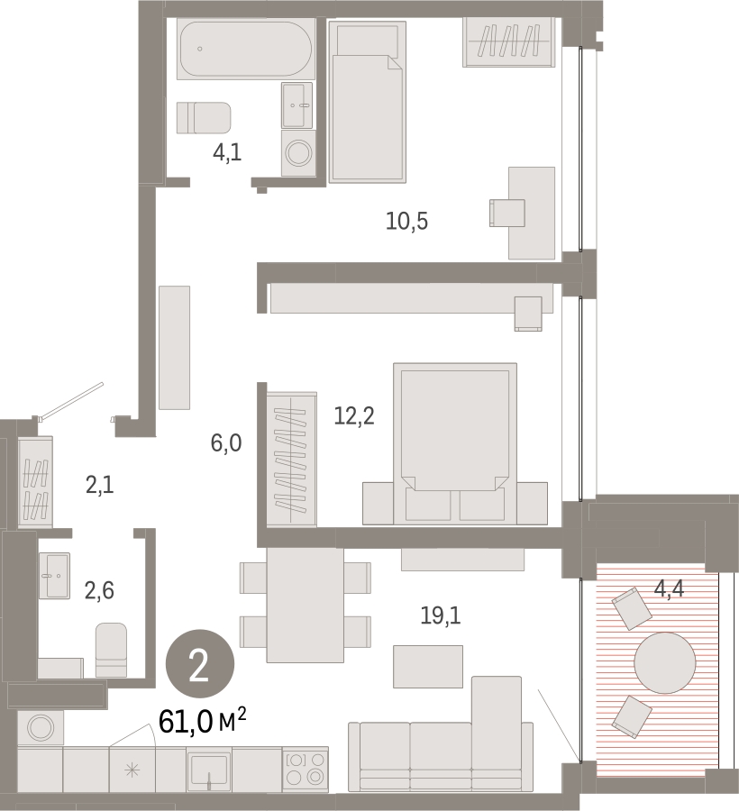 2-комнатная квартира в ЖК Ривер парк на 12 этаже в 1 секции. Дом сдан.