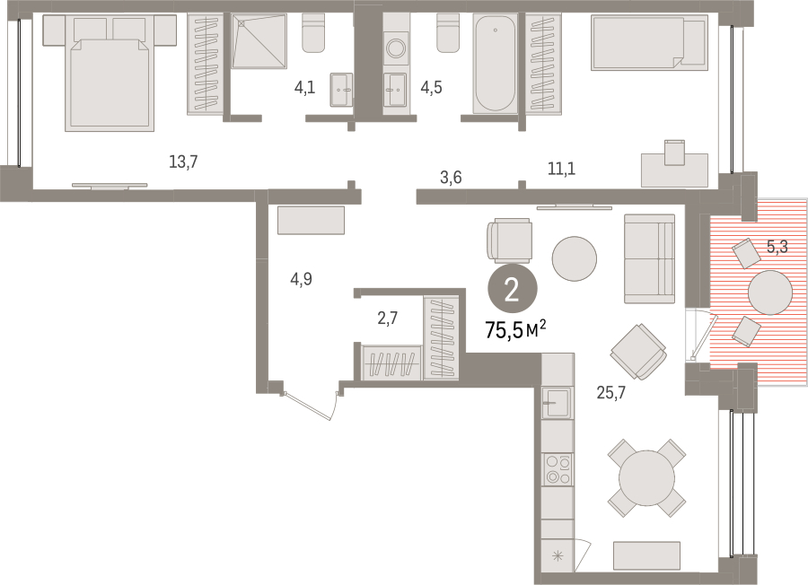 3-комнатная квартира с отделкой в ЖК Европейский квартал на 1 этаже в 4 секции. Сдача в 2 кв. 2023 г.