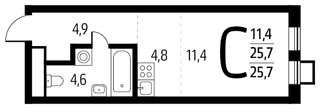 3-комнатная квартира в ЖК Новый Зеленоград на 14 этаже в 1 секции. Сдача в 1 кв. 2023 г.