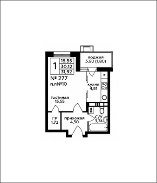 1-комнатная квартира с отделкой в ЖК Кленовые Аллеи на 12 этаже в 1 секции. Сдача в 2 кв. 2022 г.