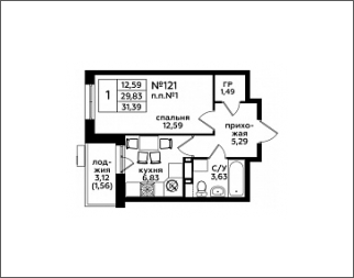 1-комнатная квартира с отделкой в ЖК Кленовые Аллеи на 14 этаже в 1 секции. Сдача в 2 кв. 2022 г.