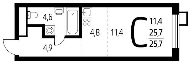 3-комнатная квартира в ЖК Новый Зеленоград на 17 этаже в 2 секции. Сдача в 4 кв. 2021 г.