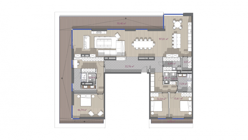 1-комнатная квартира с отделкой в ЖК Бутово Парк 2 на 12 этаже в 1 секции. Сдача в 2 кв. 2024 г.