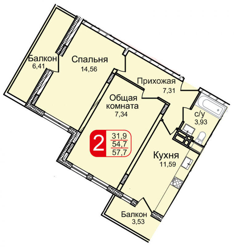 2-комнатная квартира с отделкой в ЖК Бутово Парк 2 на 17 этаже в 1 секции. Дом сдан.