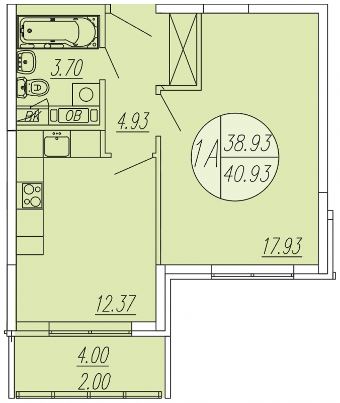 1-комнатная квартира с отделкой в ЖК Бутово Парк 2 на 13 этаже в 1 секции. Сдача в 2 кв. 2024 г.