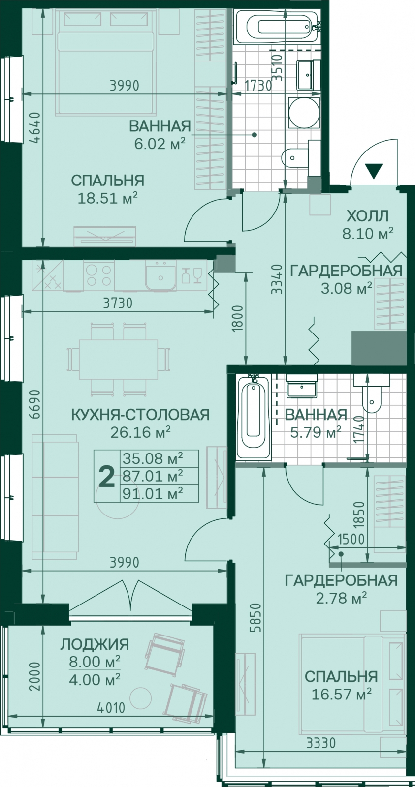 3-комнатная квартира с отделкой в ЖК Шолохово на 2 этаже в 3 секции. Дом сдан.