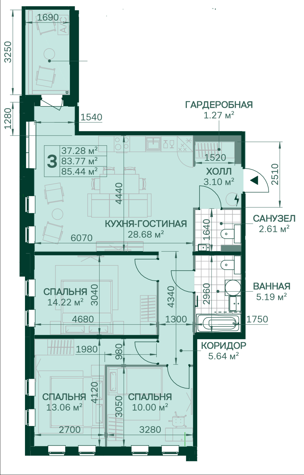 1-комнатная квартира с отделкой в ЖК Шолохово на 4 этаже в 3 секции. Дом сдан.