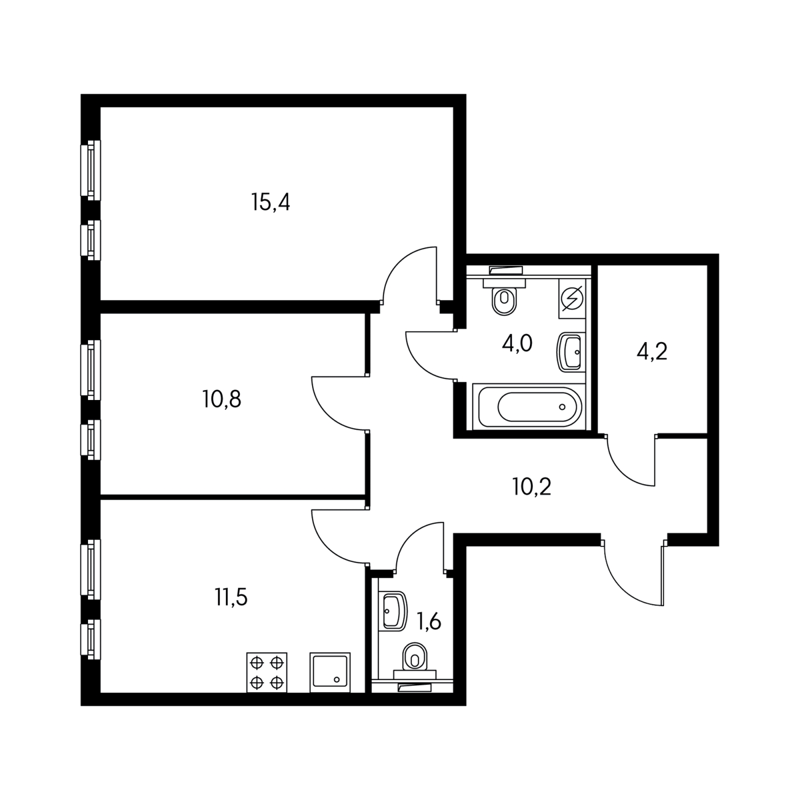 1-комнатная квартира в ЖК Петровский Квартал на 1 этаже в 1 секции. Дом сдан.