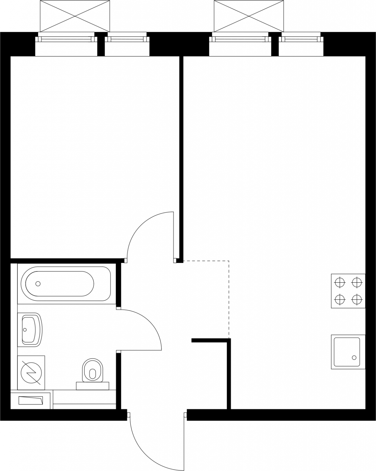 1-комнатная квартира (Студия) с отделкой в ЖК Петровский Квартал на 2 этаже в 1 секции. Дом сдан.