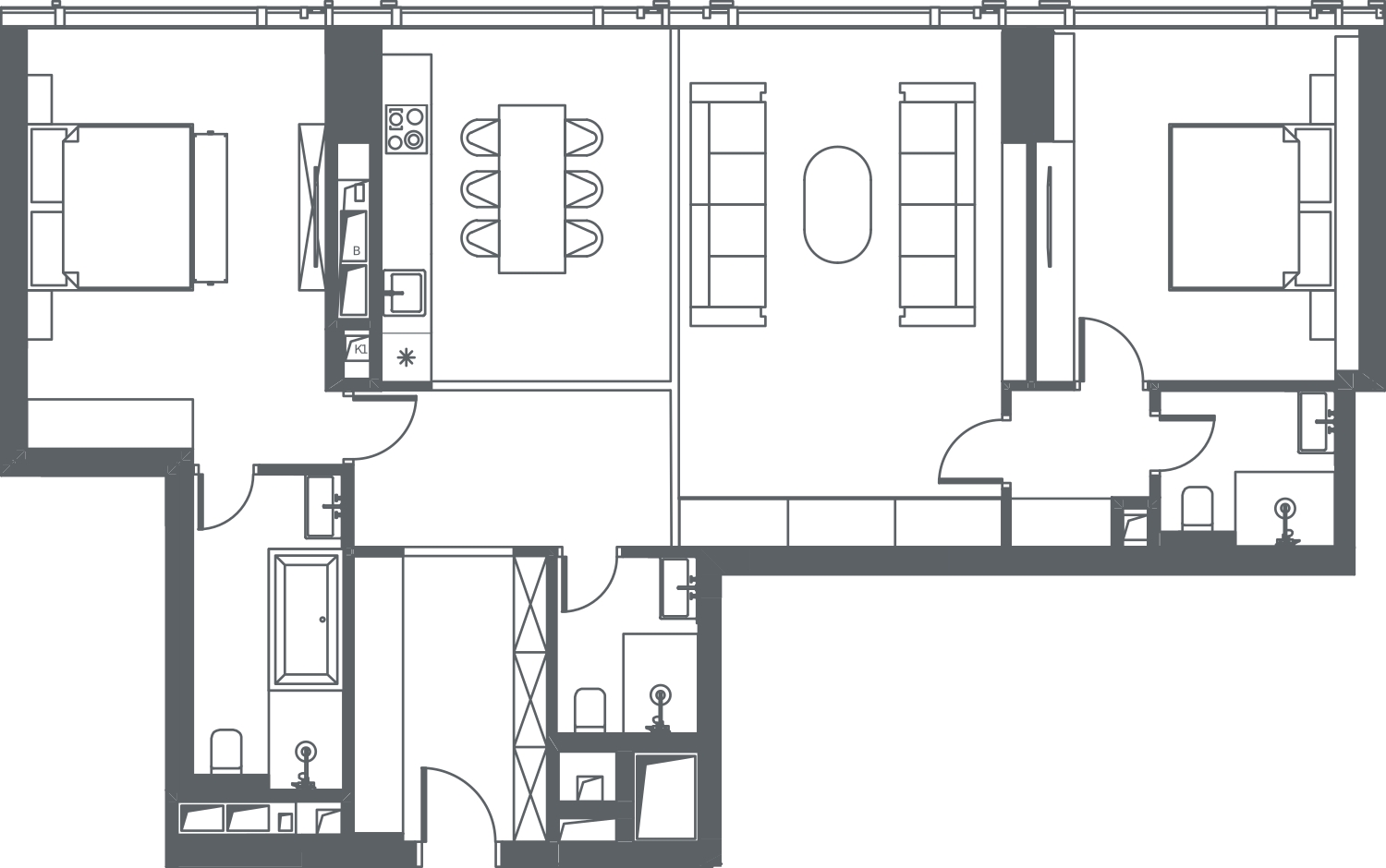 2-комнатная квартира с отделкой в ЖК Green Park на 18 этаже в 7 секции. Сдача в 1 кв. 2024 г.