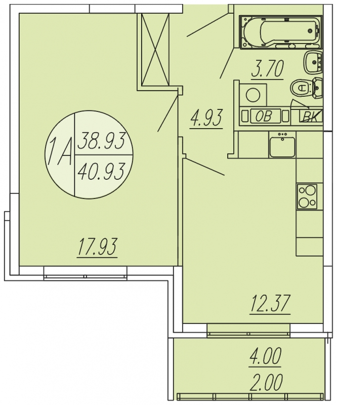 1-комнатная квартира с отделкой в ЖК Кленовые Аллеи на 6 этаже в 3 секции. Сдача в 2 кв. 2022 г.
