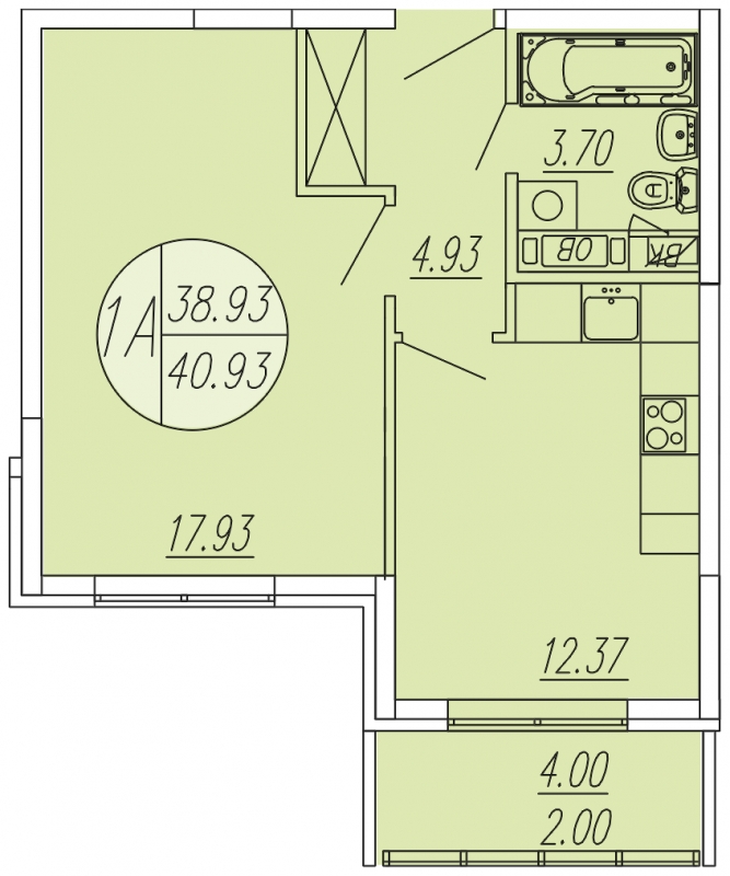1-комнатная квартира (Студия) с отделкой в ЖК Кленовые Аллеи на 5 этаже в 4 секции. Сдача в 2 кв. 2022 г.