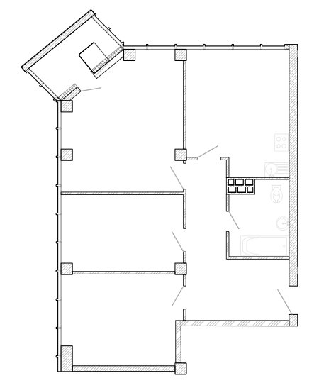 2-комнатная квартира с отделкой в ЖК Петровский Квартал на 2 этаже в 4 секции. Дом сдан.