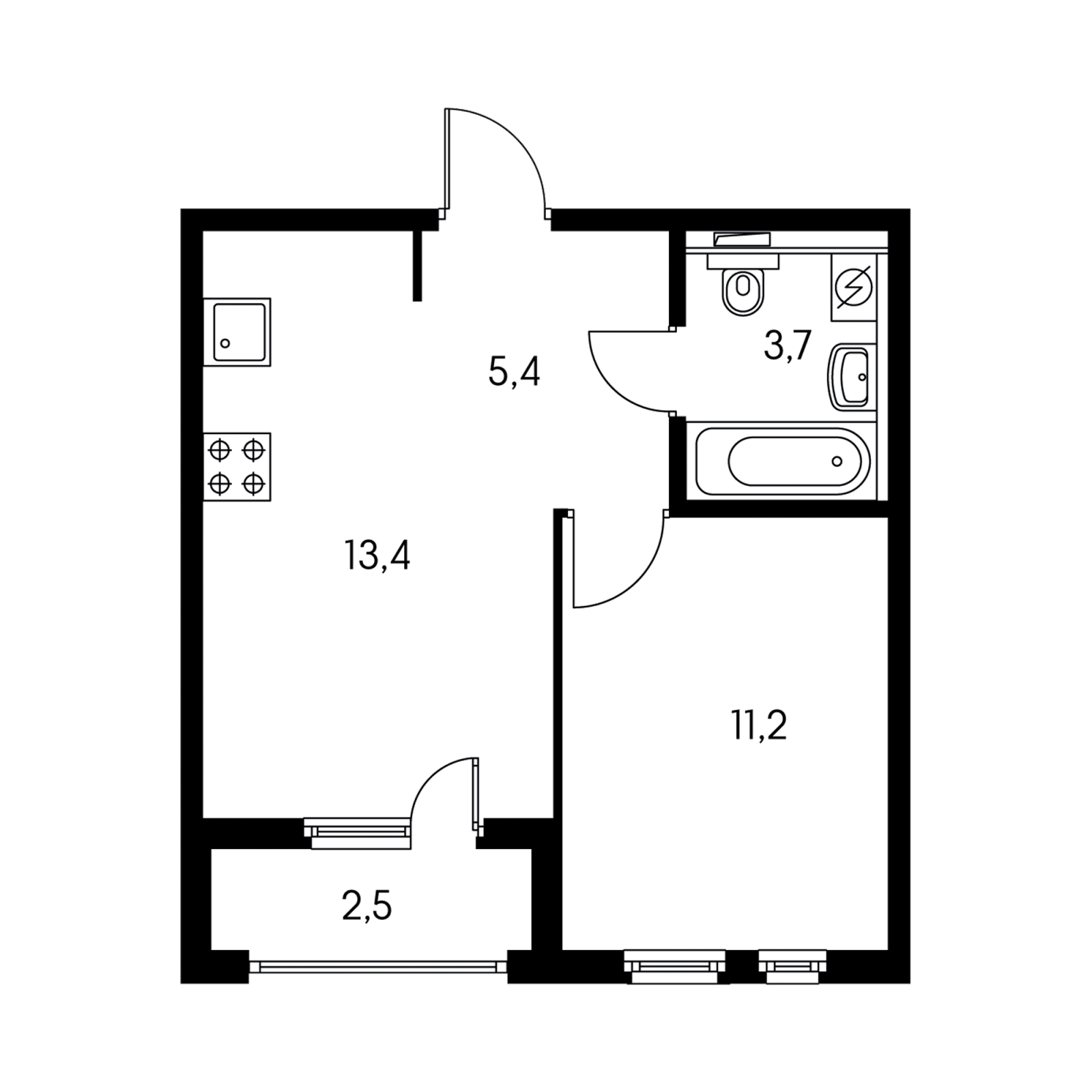 1-комнатная квартира (Студия) с отделкой в ЖК Столичные поляны на 6 этаже в 3 секции. Дом сдан.