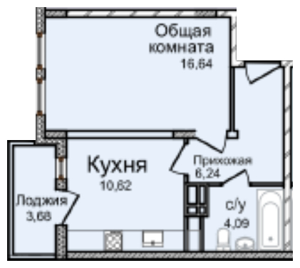 1-комнатная квартира в ЖК Петровский Квартал на 2 этаже в 3 секции. Дом сдан.