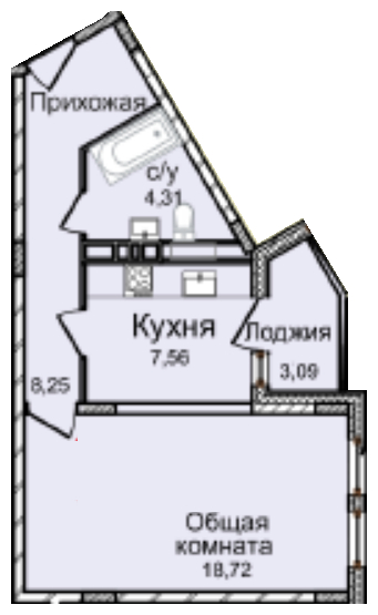 1-комнатная квартира (Студия) с отделкой в ЖК Петровский Квартал на 1 этаже в 4 секции. Дом сдан.