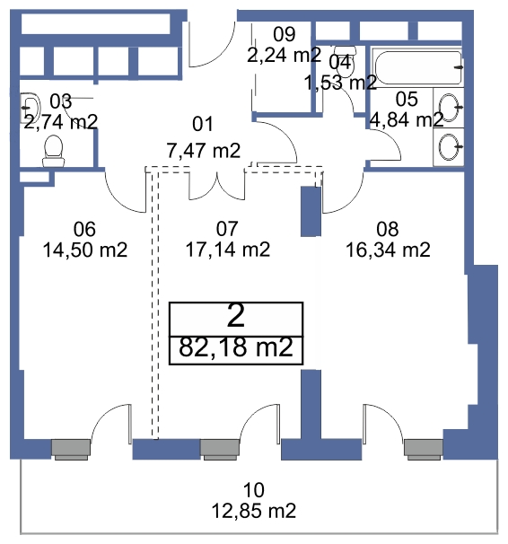 2-комнатная квартира с отделкой в ЖК Баркли Медовая Долина на 2 этаже в 4 секции. Сдача в 2 кв. 2021 г.