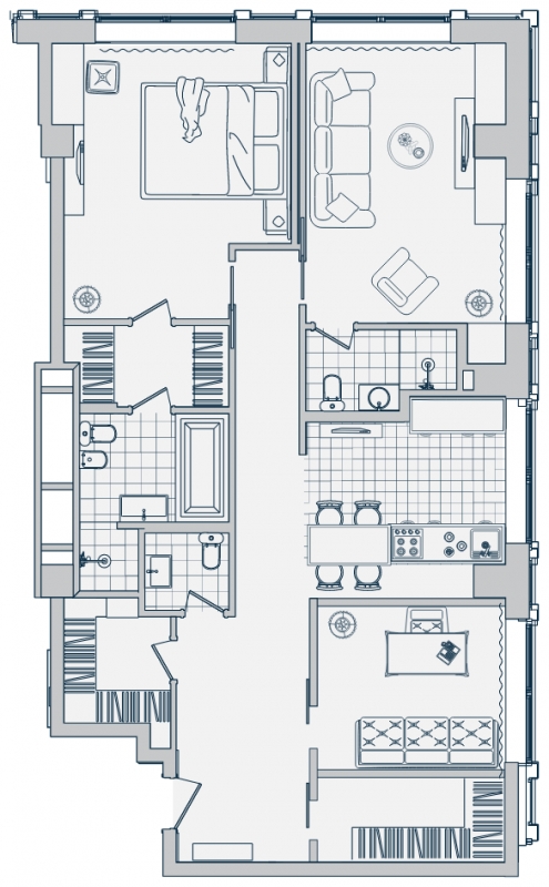 1-комнатная квартира с отделкой в ЖК Аркада Арт на 14 этаже в 1 секции. Дом сдан.