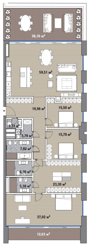5-комнатная квартира с отделкой в ЖК Capital towers на 59 этаже в 1 секции. Сдача в 4 кв. 2020 г.