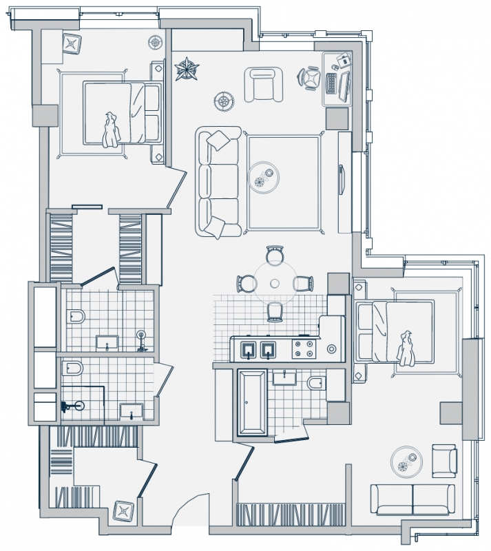 2-комнатная квартира в ЖК Звезды Арбата на 8 этаже в 1 секции. Дом сдан.